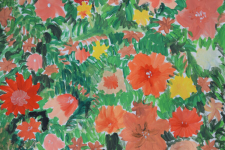 champ de fleur de l'atelier ados atelier d'art esquisse Rambouillet