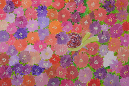 champ de fleur de l'atelier ados atelier d'art esquisse Rambouillet