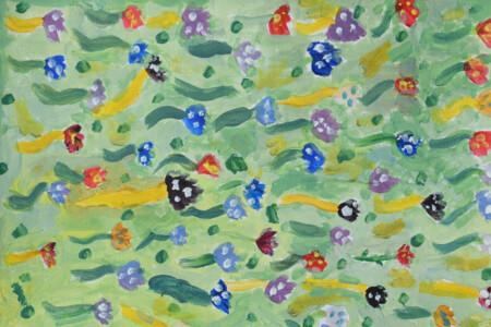 champ de fleur de l'atelier ados atelier d'art esquisse Rambouillet