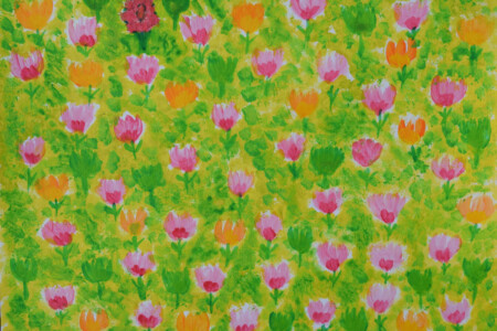 champ de fleur de l'atelier ados atelier d'art esquisse Rambouillet