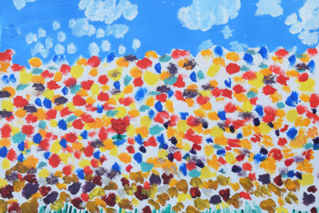 champ de fleur de l'atelier ados atelier d'art esquisse Rambouillet