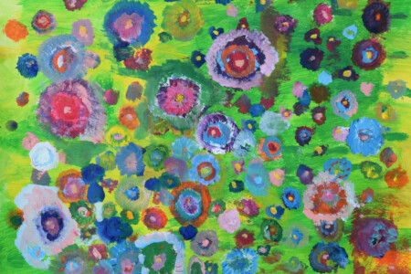 champ de fleur de l'atelier ados atelier d'art esquisse Rambouillet