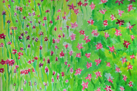 champ de fleur de l'atelier ados atelier d'art esquisse Rambouillet