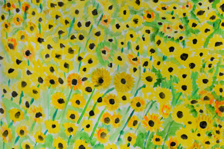 champ de fleur de l'atelier ados atelier d'art esquisse Rambouillet