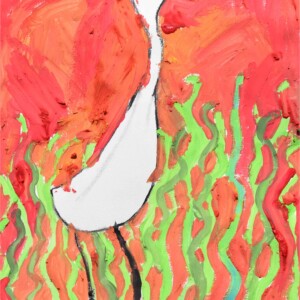 Peintue du héron avec les enfants de l'atelier d'art esquisse-4