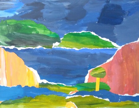 Peinture et collage de l'atelier d'art esquisse