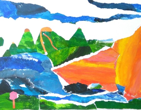 Peinture collage de l' atelier d'art esquisse