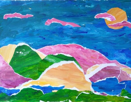 peinture réalisée par les enfants de l'atelier d'art esquisse rambouillet