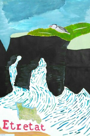 Peinture et collage des ados de l'atelier d'art esquisse de Rambouillet