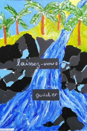 Peinture, dessin et collage des ados de l'atelier d'art esquisse de Rambouillet