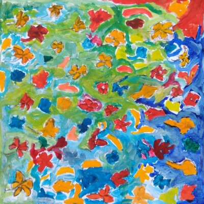 Atelier d'art esquisse adulte. Un champ de fleurs sur les pas de Klimt.
