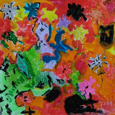 Atelier d'art esquisse adulte. Un champ de fleurs sur les pas de Klimt.
