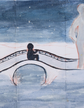 peinture des lycéens de l'atelier d'art esquisse autour d'un poème d'Hervé Martin