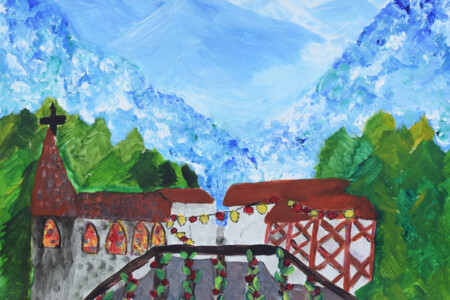 Peinture à partir d'un conte donné par Caroline Gilly