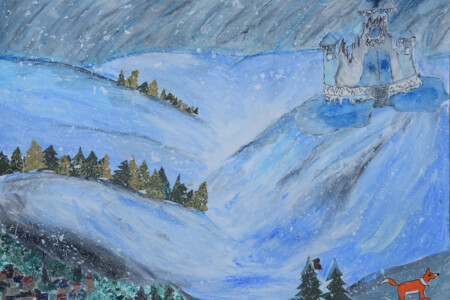 Peinture à partir d'un conte donné par Caroline Gilly