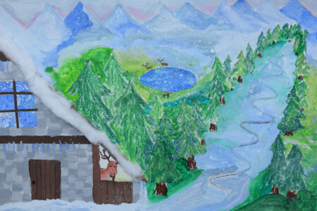 Peinture à partir d'un conte donné par Caroline Gilly