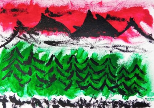 Travaux de l'atelier d'art esquisse de Rambouillet autour de Rêverie de Debussy