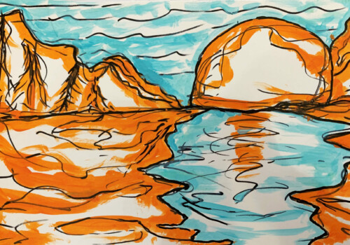 Travaux de l'atelier d'art esquisse de Rambouillet autour de Rêverie de Debussy