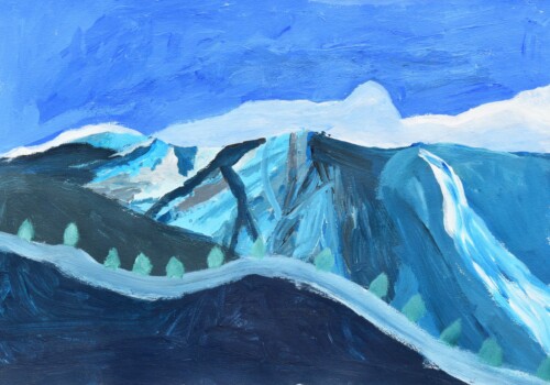 Travail sur la neige de l'atelier des enfants de l'atelier d'art esquisse de Rambouillet