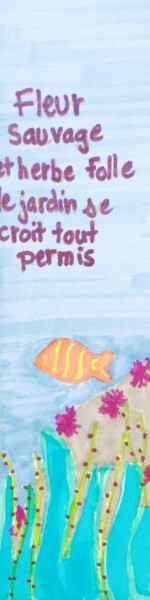 Marques pages réalisés par l'atelier ados à partir des haïkus du recueil Falaises d'Aval de Michel Duflo et Véronique Arnault