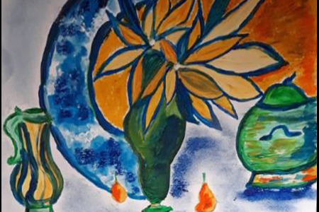 Travail sur la couleur par les jeunes et adultes de l'atelier d'art esquisse