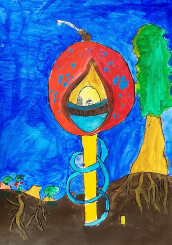 Peintures réalisées par les enfants de l'atelier d'art esquisse de Rambouillet 2021-22