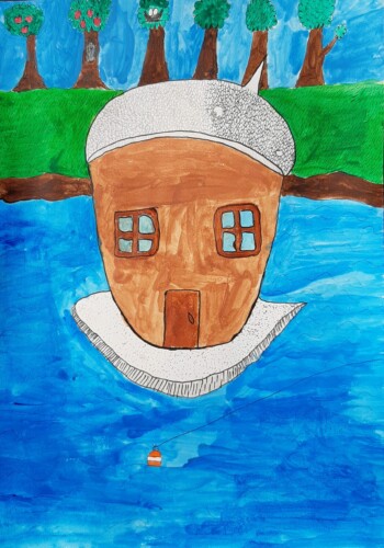Peintures réalisées par les enfants de l'atelier d'art esquisse de Rambouillet 2021-22