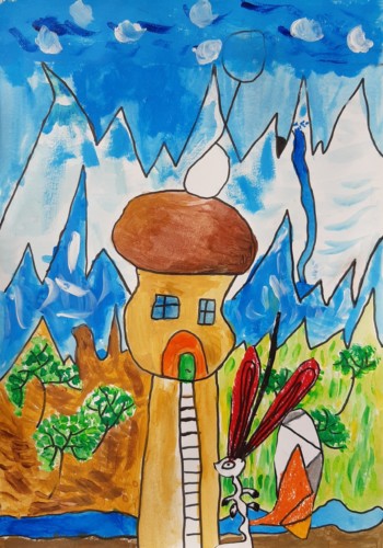 Peintures réalisées par les enfants de l'atelier d'art esquisse de Rambouillet 2021-22