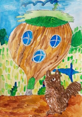 Peintures réalisées par les enfants de l'atelier d'art esquisse de Rambouillet 2021-22