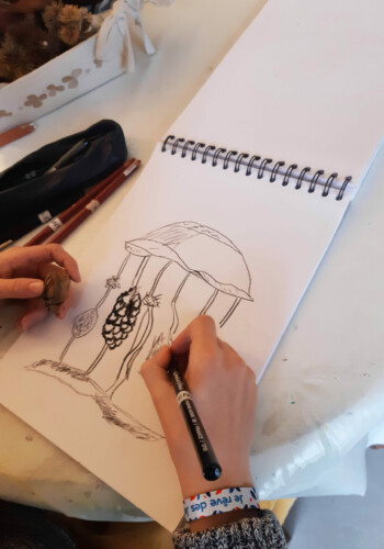 Projet d'architecture végétale par les ados de l'Atelier d'art esquisse de Rambouillet 2022