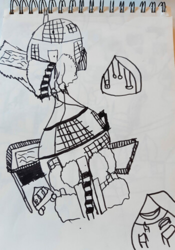 Projet d'architecture végétale par les ados de l'Atelier d'art esquisse de Rambouillet 2022