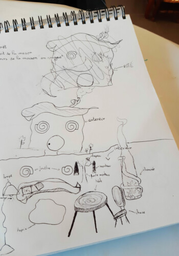 Projet d'architecture végétale par les ados de l'Atelier d'art esquisse de Rambouillet 2022