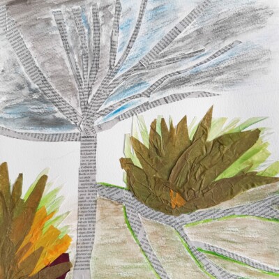 Collage réalisé par l'atelier d'art esquisse de Rambouillet. Cours d'art, cours de dessin, cours de peinture 2021- 2022