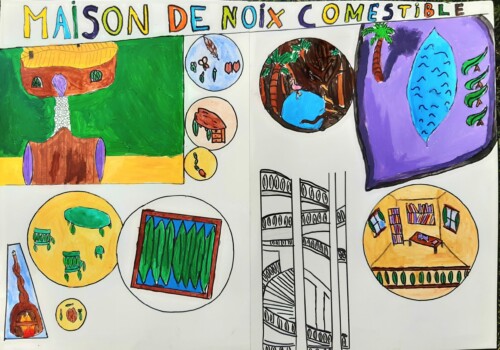 Projet collectif de maison vég&tale réalisé par l'Atelier d'art esquisse de Rambouillet 2022