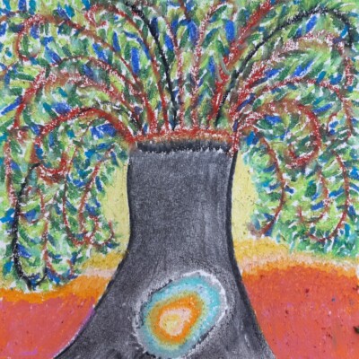 Arbre de vie réalisé ave l'atelier des jeunes et adultes de Rambouillet - cours de dessin, cours de peinture de l'Atelier d'art esquisse
