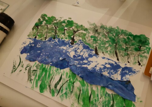 Travaux réalisés autour du thème de l'eau par l'atelier des jeunes et adultes de Rambouillet. Atelier d'art esquisse. 2022-2023