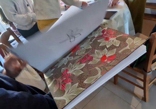 Conception d'un collage avec la plasticienne Céline Huon dans le cadre de l'atelier des ados de Rambouillet. Atelier d'art esquisse. 2022-2023