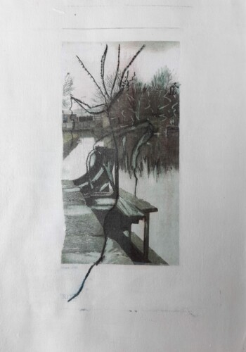 Travaux réalisés par l'atelier d'art esquisse des adultes à Rambouillet , en dessin, peinture et collage sur le thème des Herbes folles.